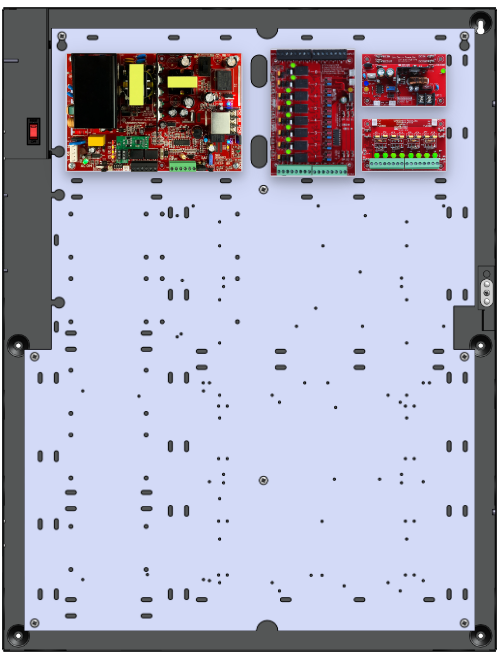 LifeSafetyPower FPO150-B100C8PD8PE6A/P8-A AMAG ProWire Power Systems 150W Dual Voltage, 120 VAC 8 Relay Lock Outputs 8 Auxiliary Outputs