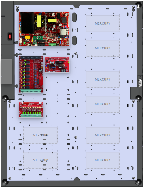 LifeSafetyPower FPO150-B100C8PD8PNLCE6M Mercury Unified Power Systems 150W Dual Voltage, 120 VAC 8 Relay Lock Outputs 8 Auxiliary Outputs
