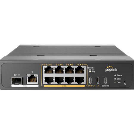 Peplink MAX-ORB-8-T-PRM MAX Orbit 8 8x2.5G Orbit WAN, 10G SFP+WAN/LAN, 10G RJ45 LAN, USB WAN, Wi-Fi6, 4Gbps, 8xPoE+